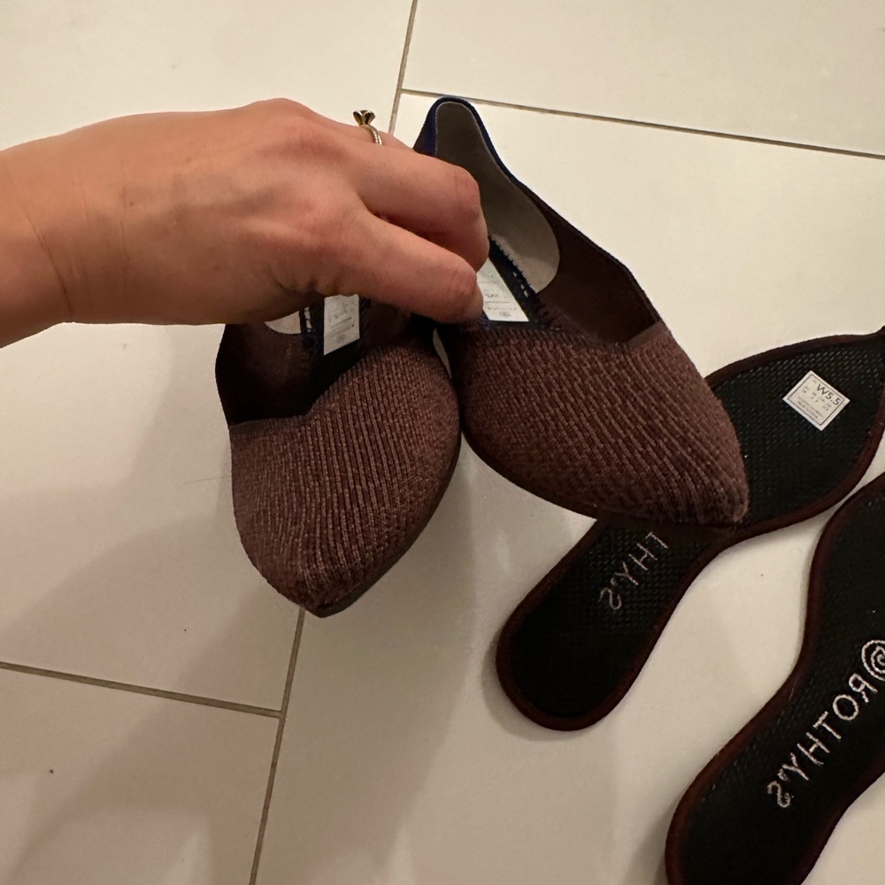 Rothy's Point Flats Truffle Python Brown Size 5.5… - image 8
